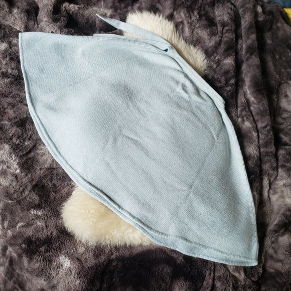 MCM Vintage Wool Poncho - Soft Blue Lambswool and Angora Rabbit - Picture 6 of 7